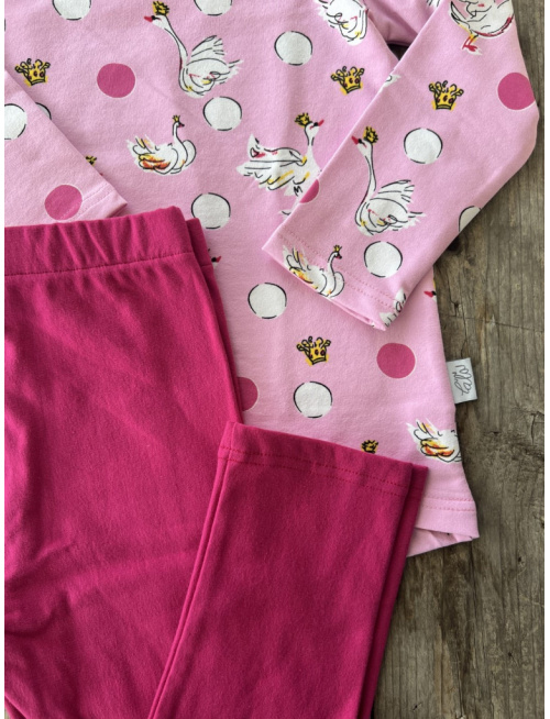 Detské pyžamko s rastúcimi manžetami LABUŤ - tunikový strih