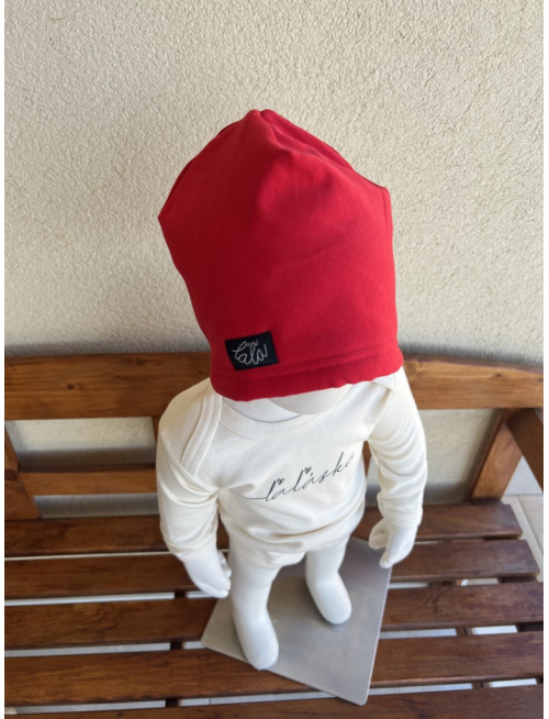 Tepláková šmolko čiapka podšitá barančekom - dvojvrstvová