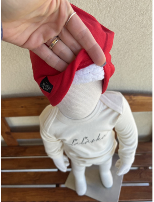 Tepláková šmolko čiapka podšitá barančekom - dvojvrstvová