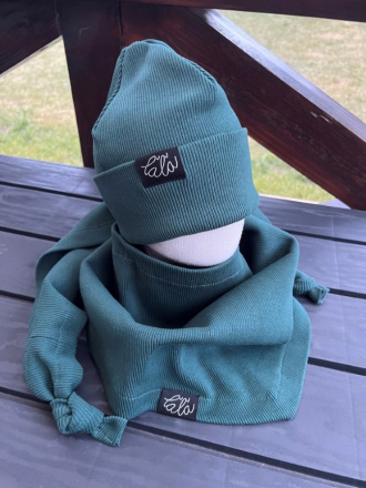 Rebro PLYTKÁ čiapka - smaragdovo zelená - LEN DO VYPREDANIA ZÁSOB