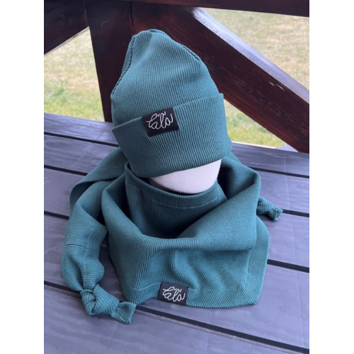 Rebro PLYTKÁ čiapka - smaragdovo zelená - LEN DO VYPREDANIA ZÁSOB