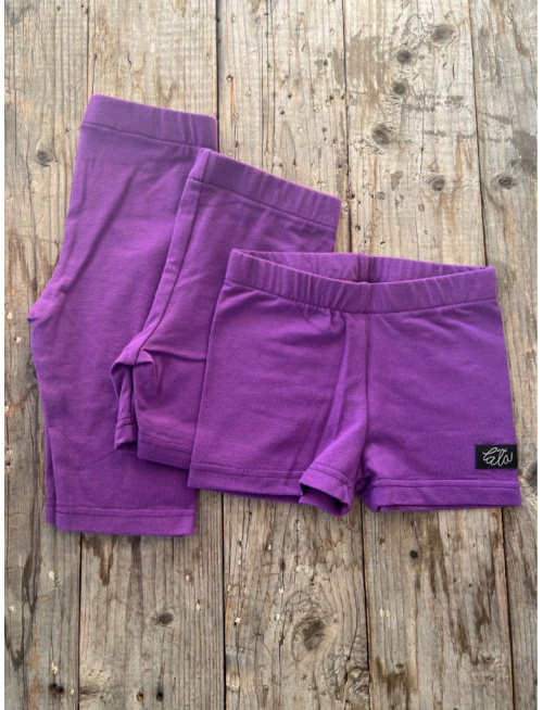 Úpletové legíny - krátke - fialová - LEN DO VYPREDANIA ZÁSOB