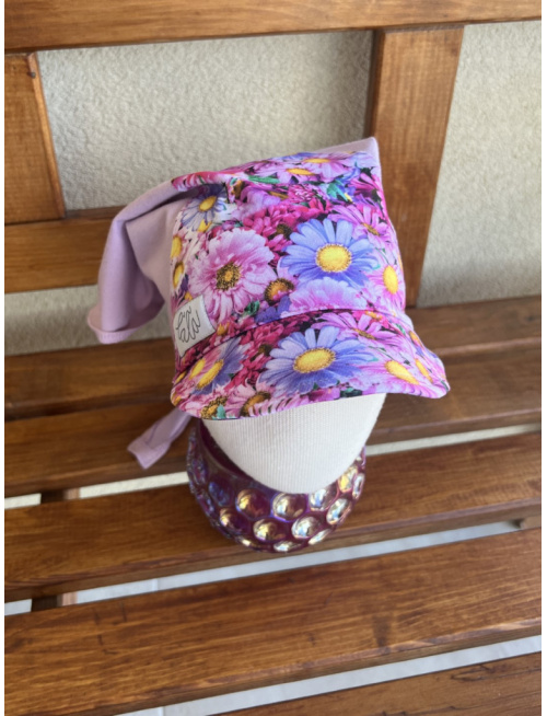 Úpletová šatka SUMMER so šiltom - na viazanie -Margarétka