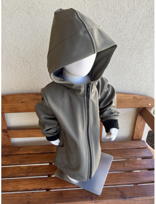 Rastúca softshell bunda s rovnozipsom a stojačikovou kapucňou - ALEX - jeseň/ZIMA