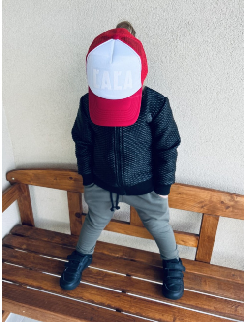 MOTO Podšitá bomber bunda z koženkového prešiváku - čierna