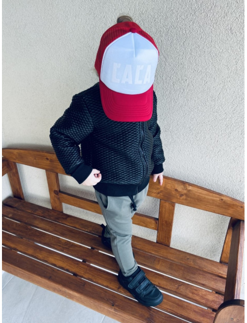 MOTO Podšitá bomber bunda z koženkového prešiváku - čierna