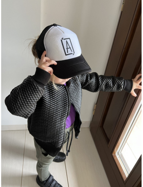 MOTO Podšitá bomber bunda z koženkového prešiváku - čierna