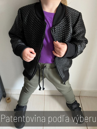 MOTO Podšitá bomber bunda z koženkového prešiváku - čierna
