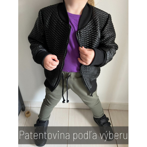 MOTO Podšitá bomber bunda z koženkového prešiváku - čierna