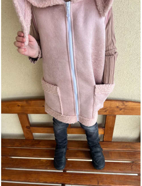 Teddy vesta s uškami - ALEX - rovno zips