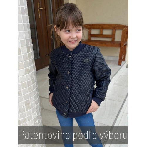 MOTO Podšitá bomber bunda z koženkového prešiváku - tmavomodrá