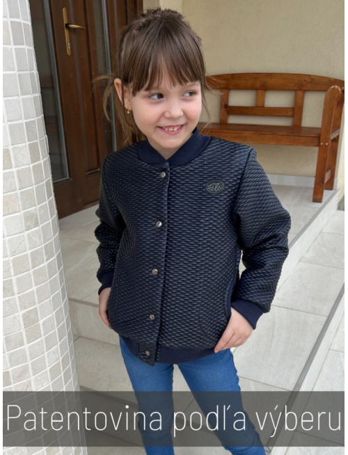 MOTO Podšitá bomber bunda z koženkového prešiváku - tmavomodrá