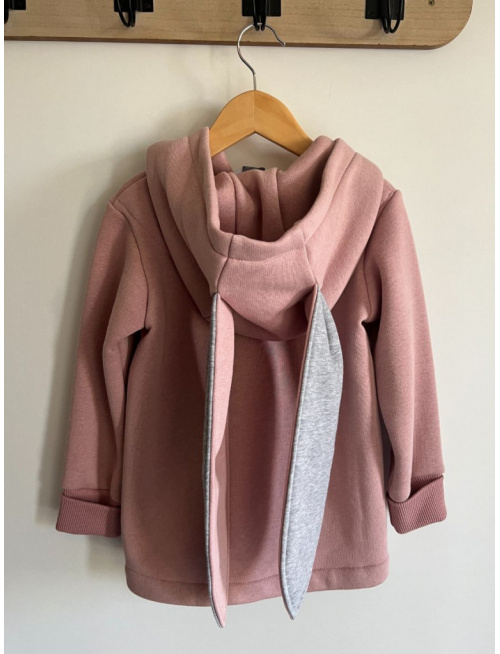 Rastúci kabátik RIO s uškami - hladko v páse - počesaná teplákovina