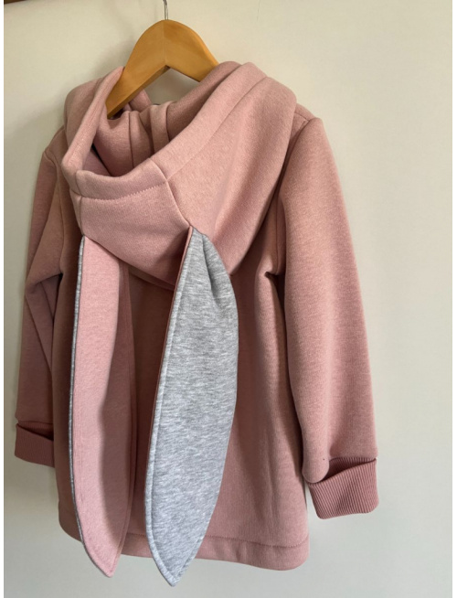 Rastúci kabátik RIO s uškami - hladko v páse - počesaná teplákovina