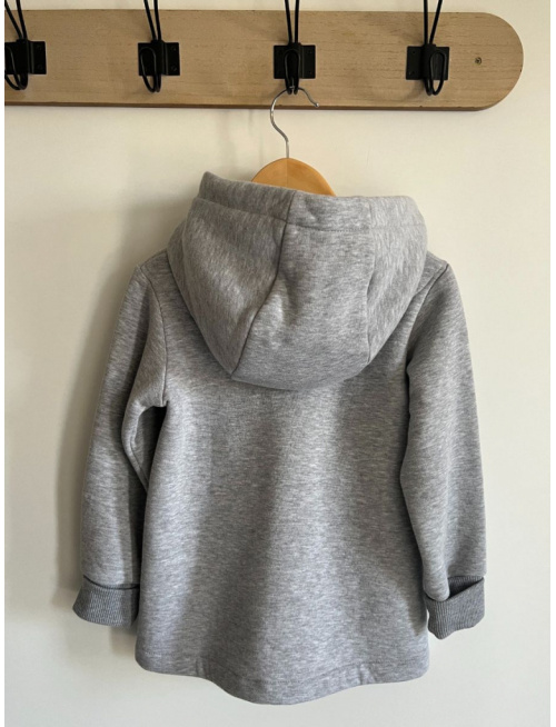 Rastúci kabátik RIO - hladko v páse - počesaná teplákovina - stredne sivý melír - POSLEDNÝ KUS