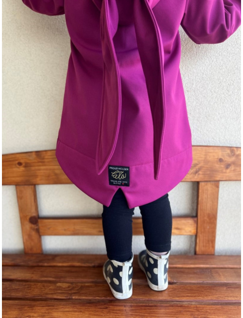 Rastúca softshell bunda so stojačikovou kapucňou - DOMI s uškami - jeseň/ZIMA