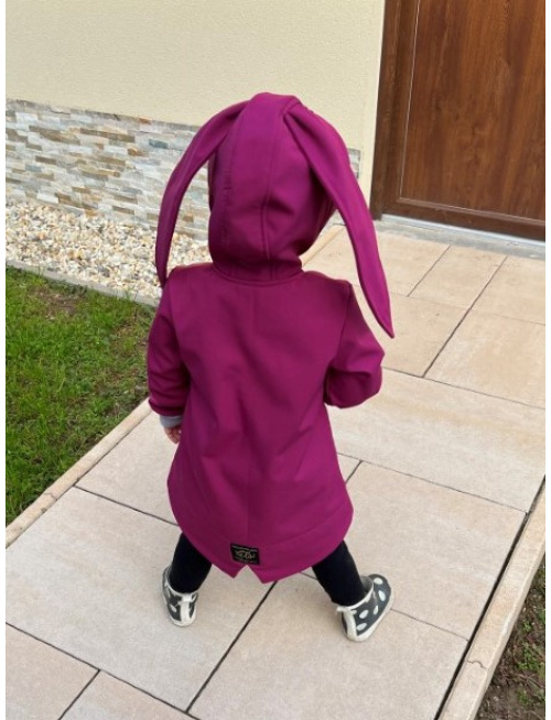 Rastúca softshell bunda so stojačikovou kapucňou - DOMI s uškami - jeseň/ZIMA