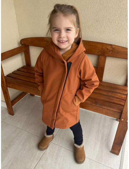 Rastúca softshell bunda ALEX so šikmozipsom a uškami - jednofarebná - jeseň/ZIMA