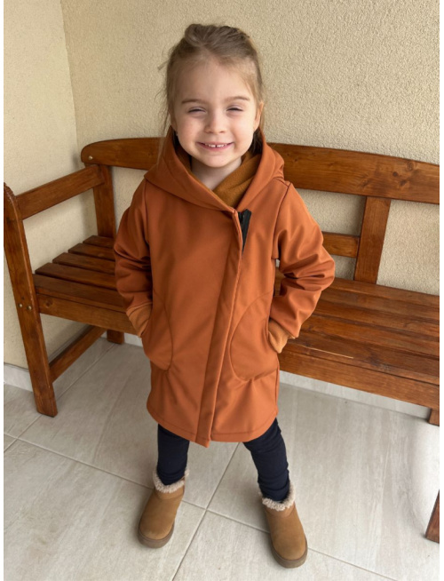 Rastúca softshell bunda ALEX so šikmozipsom a uškami - jednofarebná - jeseň/ZIMA