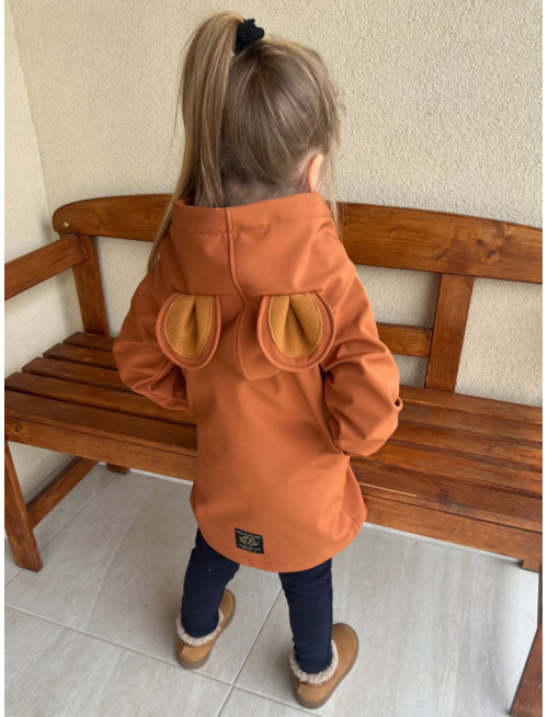 Rastúca softshell bunda ALEX so šikmozipsom a uškami - jednofarebná - jeseň/ZIMA