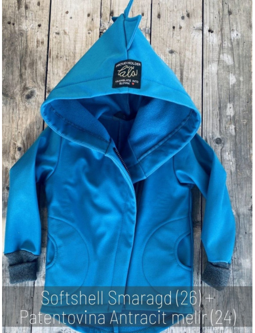 Rastúca softshell bunda so šikmozipsom ALEX/DINO - jeseň/ZIMA