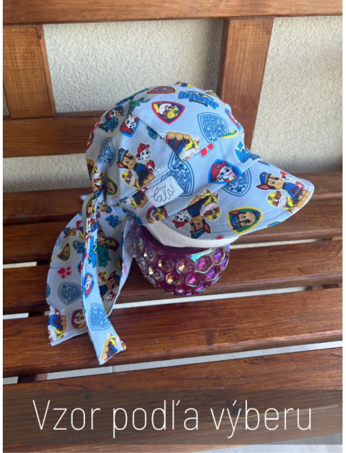 Pirátka so šiltom na viazanie - vzorovaná - úplet