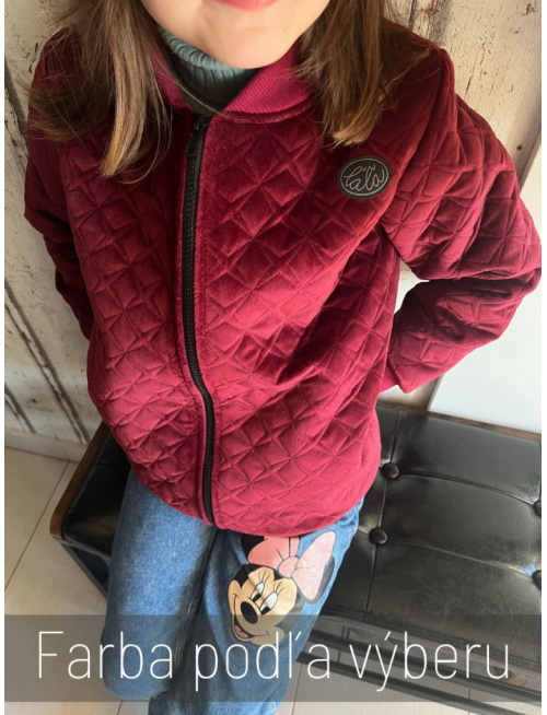 Podšitá bomber bunda zo semišového prešiváku