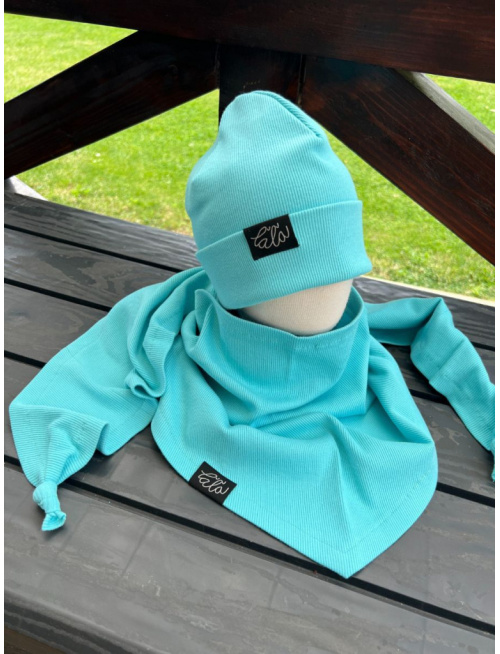 Rebro PLYTKÁ čiapka - azúr