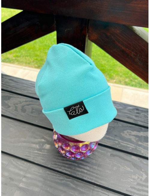 Rebro PLYTKÁ čiapka - azúr