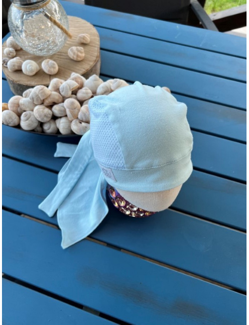 Pirátka bez šiltu na viazanie - kombinovaná - BELASÁ
