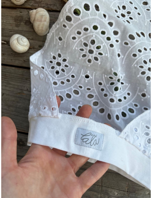 Šatka LORY bez šiltu - na pevno - Madeira s mašličkou