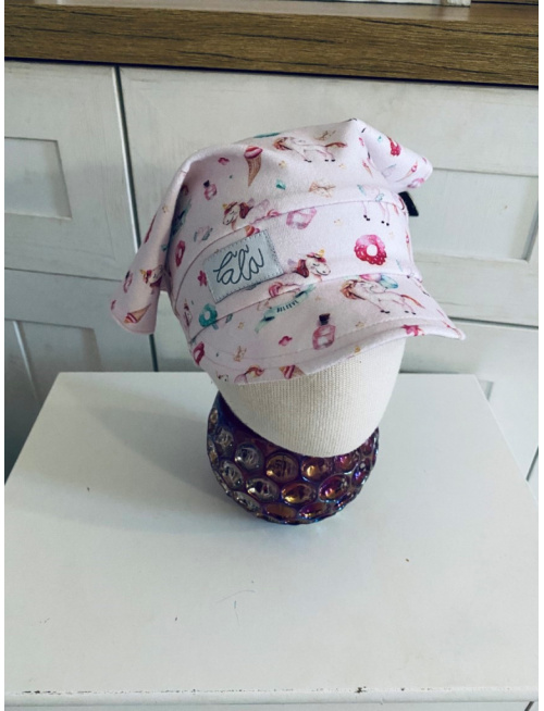 Vzorovaná úpletová šatka LORY so šiltom - na pevno