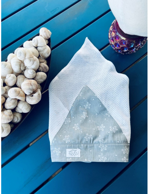 Biela dierková šatka ZOJA bez šiltu - na viazanie