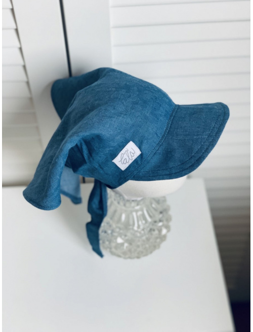 Riflová šatka SUMMER so šiltom - na viazanie - 100% pevná bavlna