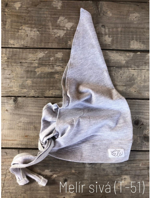 Tepláková šatka SUMMER bez šiltu - na viazanie - melír sivá