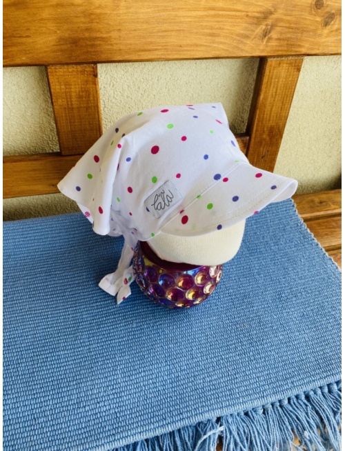 Úpletová šatka SUMMER so šiltom - na viazanie - LENTILKA - LEN DO VYPREDANIA ZÁSOB