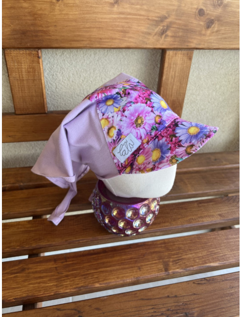 Úpletová šatka SUMMER so šiltom - na viazanie - Margarétka