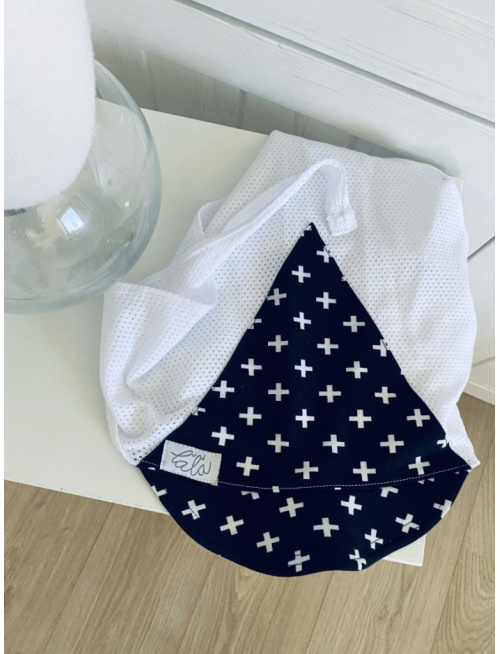 Biela dierková šatka SUMMER so šiltom - na viazanie