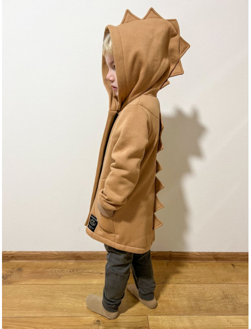 Rastúci kabátik so šikmozipsom DINO - počesaná teplákovina