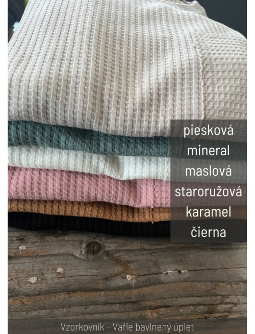 Vzorkovník - Vafle bavlnený úplet