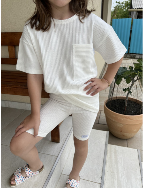 Súprava MEXICO - girl - vafle úplet - maslová