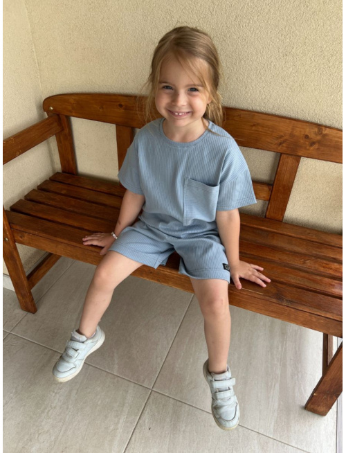 Súprava MEXICO - boy - rebro úplet - holubia