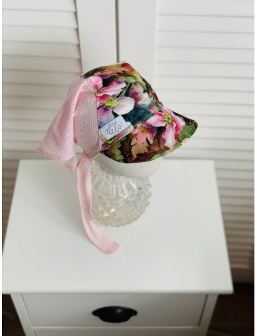 Dierková šatka SUMMER so šiltom - na viazanie - Magnólia