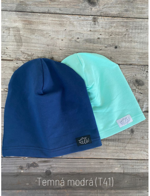 Tepláková šmolko čiapka - jednofarebná - jednovrstvová
