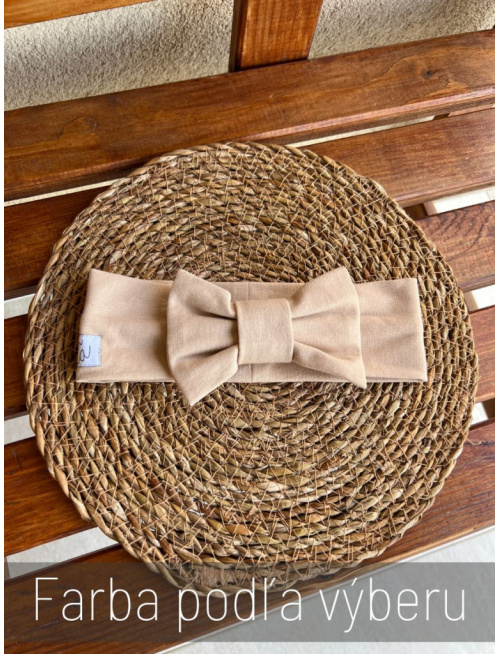 Tepláková čelenka s BIG mašľou - jednofarebná