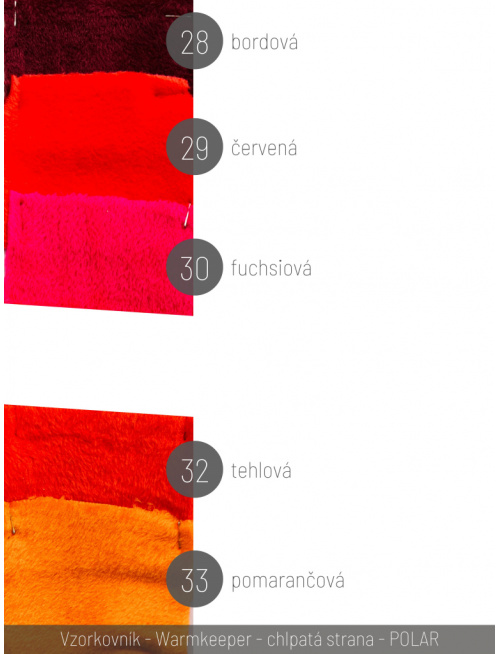 klikni pre zväčšenie Vzorkovník - Warmkeeper jednofarebný - chlpatá strana - POLAR