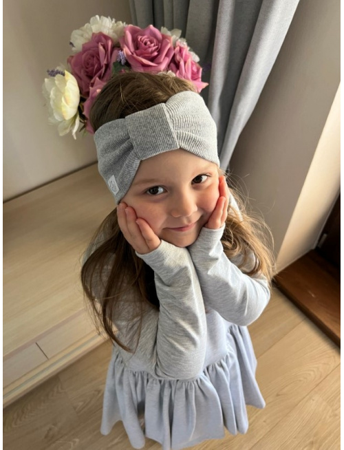 Rebro čelenka TURBAN - stredne sivý melír