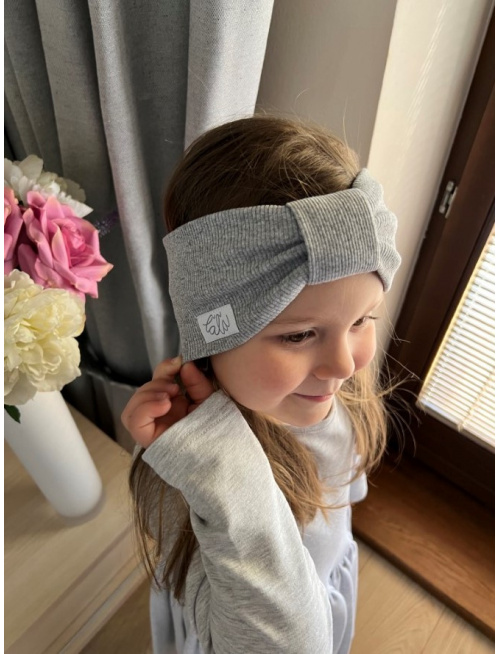 Rebro čelenka TURBAN - stredne sivý melír