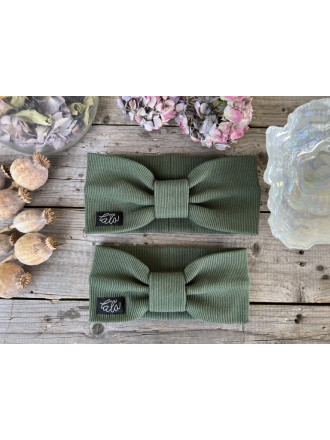 Rebro čelenka TURBAN - machová - LEN DO VYPREDANIA ZÁSOB