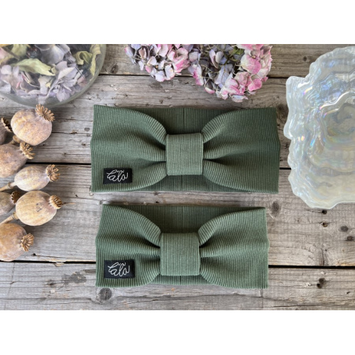 Rebro čelenka TURBAN - machová - LEN DO VYPREDANIA ZÁSOB